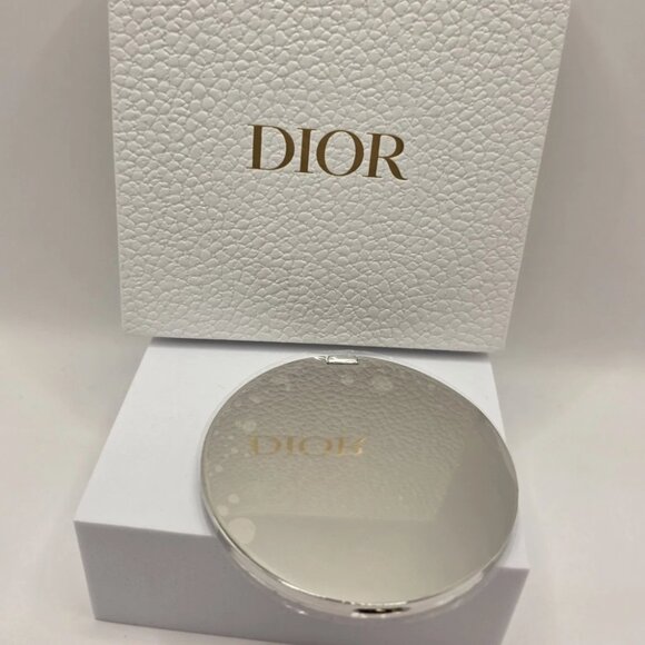 Dior Silver Dual Sided Compact Mirror - NIB - Picture 3 of 3